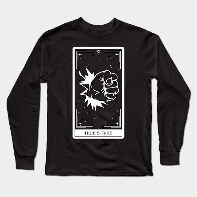 True Strike Dnd 5e Spells Tarot Card Dungeons and Dragons Gift Long Sleeve T-Shirt by JaeSlaysDragons